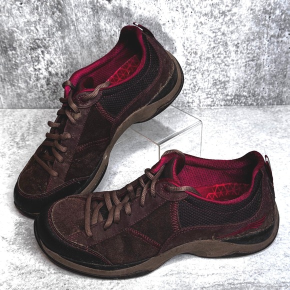 Dansko Shoes - Dansko Brown Burgundy Suede Sabrina Lace Up Walking Shoes Sneakers Womens 39